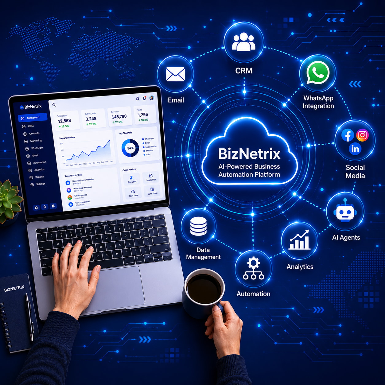 Biznetrix AI CRM Dashboard